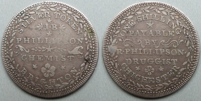 Brighton / Chichester J B and R Phillipson shilling